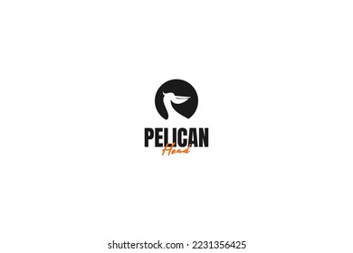 Flat pelican head logo design vector template illustration