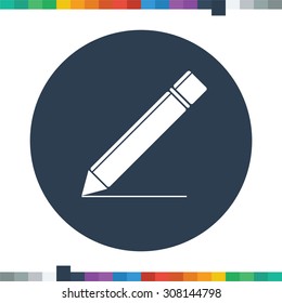 Flat pen icon drawing a line.