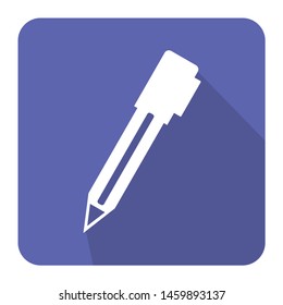Flat pen icon vector illustration on color background 