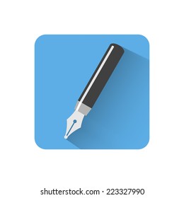 Flat pen icon. Vector illustration