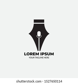 Flat Pen Music Logo Design