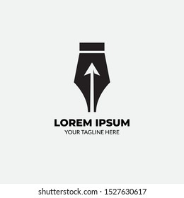 Flat Pen and Plane Logo Design
