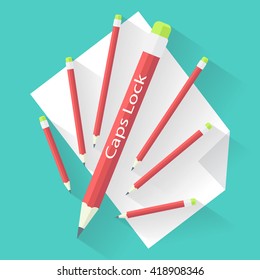flat pencil with caps lock function