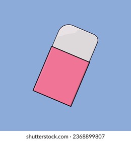 Flat Pencil Eraser Icon Vector Rubber School Office