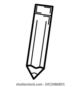 Flat pencil icon. One big pencil line symbol. suitable for web design or mobile applications. education for logo design, visiting cards