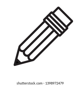 flat pencil icon symbol sign, vector eps 10