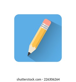 Flat pencil icon. Vector illustration