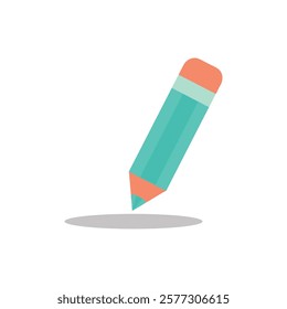 Flat Pencil Icon Vector - Simple Drawing Tool Illustration.