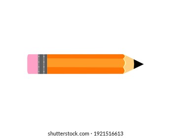 Lápiz plano aislado sobre un fondo blanco. Ilustración de material vectorial para tarjeta