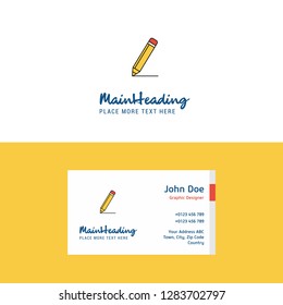 Flat Pencil  Logo and Visiting Card Template. Busienss Concept Logo Design