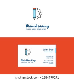 Flat Pencil  Logo and Visiting Card Template. Busienss Concept Logo Design