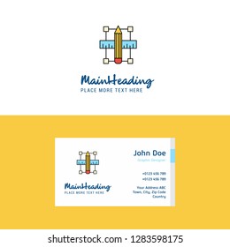 Flat Pencil scale Logo and Visiting Card Template. Busienss Concept Logo Design