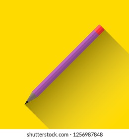 Flat pencil vector design with yellow background