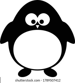 Flat penguin cartoon vector art and illustration