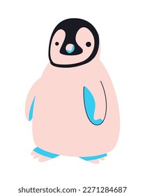 diseño de pingüino plano sobre blanco