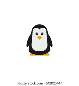 Flat Penguin Element. Vector Illustration Of Flat Polar Bird Isolated On Clean Background. Can Be Used As Penguin, Polar And Bird Symbols.