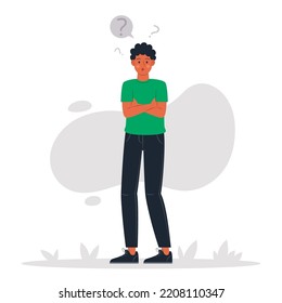 Personas planas haciendo colección de preguntas. Ilustración vectorial.