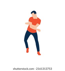 Ilustración de baile de personajes de la gente plana