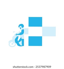 flat people character delivering packages
