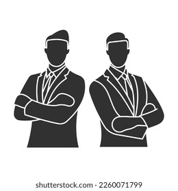 Flat people characters Businessman and businesswoman.Two business partners flat vector illustration.