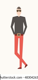 Flat People Characters in Different Situations. Waiting.