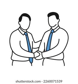 Flat people characters Two business partners handshaking flat vector illustration