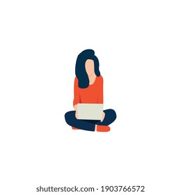 Charaktere von flachen Personen arbeiten zu Hause, Design-Illustration