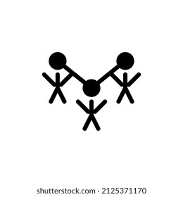 diseño de logotipo de conexión de personas planas