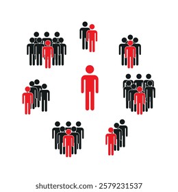 Flat People Icon Set: Teamwork and Thinking Differently 