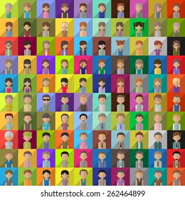 Flat People Icons - Isolated On Mosaic Background - Vector Illustration, Graphic Design Editable For Your Design - Shutterstock ID 262464899