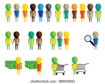 Flat people icons pack