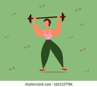 Flat People On The Gym Illustration