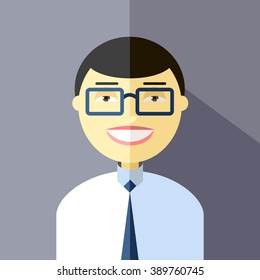 Flat people profession office clerk 