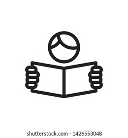 flat people reading icon symbol sign, logo template, vector, eps 10