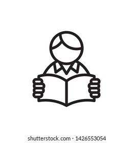 flat people reading icon symbol sign, logo template, vector, eps 10