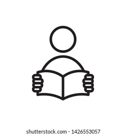 flat people reading icon symbol sign, logo template, vector, eps 10