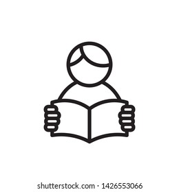 flat people reading icon symbol sign, logo template, vector, eps 10