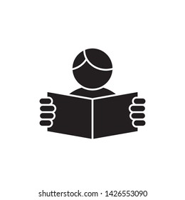 flat people reading icon symbol sign, logo template, vector, eps 10