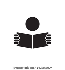 flat people reading icon symbol sign, logo template, vector, eps 10