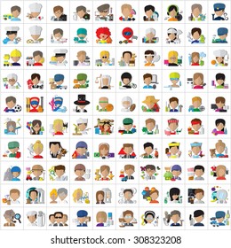 Flat People Set - Different Occupation - Vector Illustration. Collection Of Colorful Icons. For Web, Websites, Print, Presentation Templates, Mobile Applications And Promotional Materials 