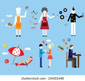 FLAT PEOPLE SET.vector