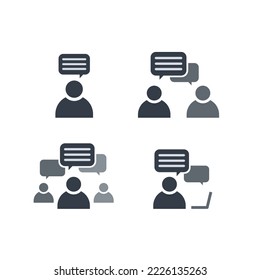 Flat people speech icon bubble