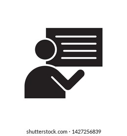 flat people teaching icon symbol sign, teacher,  logo template, vector, eps 10