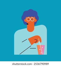 Flat people and technology. Vector woman and man flat illustration. Ideal for social media and business presentations, user interface, UX, graphic and web design, apps and interfaces. EPS 10	
