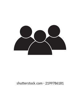 Icono de vector de personas planas o símbolo con fondo blanco
