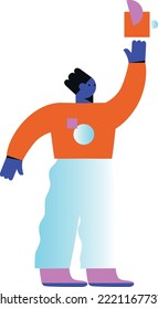 Flat people. Vector man flat illustration. Ideal for social media and business presentations, user interface, UX, graphic and web design, apps and interfaces. EPS 10