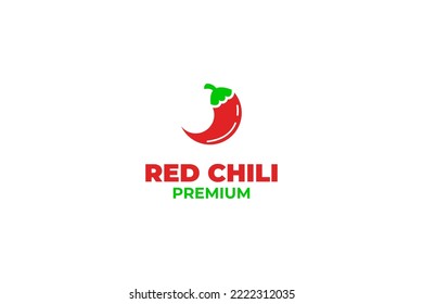 Flat pepper chili logo design vector illustration
