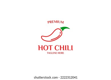 Ilustración vectorial del logotipo del chile de pimienta plana