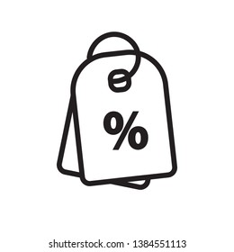 flat percent line thin stamp sign
