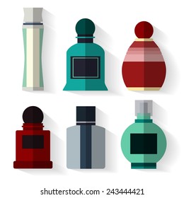 Flat Perfume Bottles Icons Stock Vector (Royalty Free) 243444421 ...